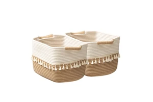 Storage Basket Woven Storage Bin, Cotton Rope Basket for Storage, Clothes Storage Basket Bin for Organizing and Storage