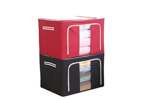 Foldable Quilt Large Fabric Organizer Storage Boxes Non Woven Foldable Clothes Storage Bag With Zipper