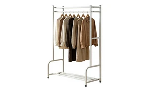 Floor-standing Metal Non-Folding Heavy-Duty Clothes Rack with Thickened Design for Home Coat & Hat Storage in Bedrooms Balconies