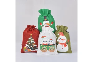 Manufacturers' Linen Woven Drawstring Gift Bags 10x14cm Customizable Candy Storage Bags for Holidays Christmas Holiday Supplies