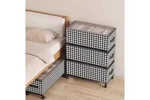 Under Bed Storage with Wheels - Under Bed Storage Containers Rolling Drawers & Bins for Clothes Shoes