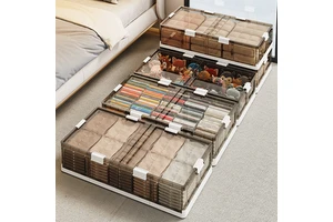 Modern Factory Price Plastic Foldable Storage Box Under Bed Large Capacity Bedroom Clothing Organizer Contain Under Bed