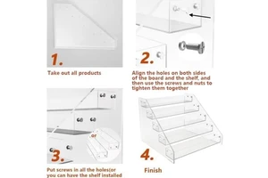 Clear Cabinet Organizer: Acrylic Shelf Riser Organizers and Storage - Countertop Spice Rack for Cabinet