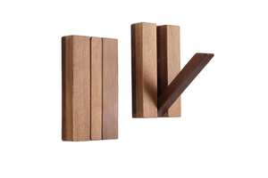 Modern Solid Wood Single Storage Rack Wall Mounted Clothes Hanger Eco-Friendly Flexible Design Bathroom Door Hole-Free Key Hooks