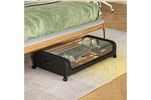 Under Bed Storage Box with Gurney with Cloth Cover Dust Storage Rack Simple Clothes and Shoes Storage Box