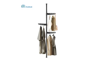 YIJIALE Ready To Ship Wholesale Tension Pole Coat Stand Punch-Free Tool-Free Assembly Entryway Coat & Bag Rack