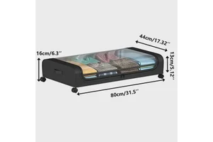 Large Capacity Underbed Storage Box with Wheel Dustproof Clothes Quilt Under Bed Storage Box Organize Case Spacesaving Organizer