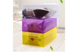 Shoe Boxes Organizer Storage Tidy Box Storage Boxes & Bins Transparent Foldable Plastic Stackable PP Package Modern Customized