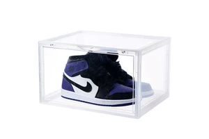 Shoe Box Plastic Sneaker Stackable Storage Transparent Boxes Drop Front Custom Acrylic Drawer Type Clear Shoe Box Magnetic