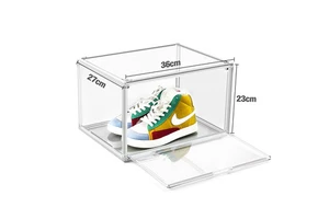 Acrylic Shoe Box Folding Clear Display Shoe Storage Box Magnetic Door