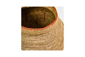 Braided Seagrass Eco-Friendly Modern Organizer Basket Circle Handwoven Food & Home Goods Storage Bin Home Decor