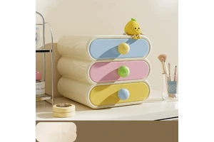 Acrylic Cosmetic Storage Box Drawer Makeup Organizer Desktop Skincare Storage Case Beauty Organizer for Bedroom Bathroom Vanity