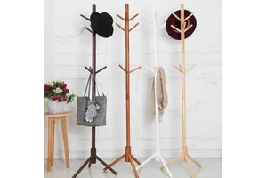 Solid Wood Coat Rack Simple Modern Hanger Floor Simple Clothes Rack Bedroom Organizer Living Room Storage Rack