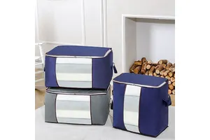 Hot Sale Clothes Quilt Storage Bag Non-woven Clothes Quilt Organizer Bag Large Capacity Moving Luggage Packing Bag with Zipper