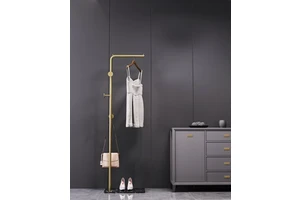 7 Shaped Coat Rack with Shelves Modern Coat Stand for Entryway, Hallway, Bedroom, Office