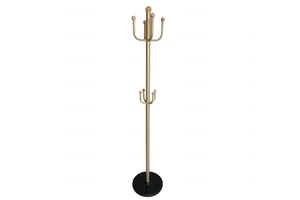 Modern Metal Single-Pole Coat Rack with Adjustable Height 8 Hooks Freestanding Design for Hotel Home Office Living Room Storage