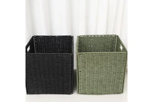 Handmade Eco-friendly Woven Storage Basket with Large Capacity Home Storage Basket and Handle
