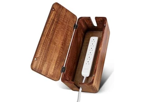 Cord Organizer Cable Management Box for Cord Hider and Cord Management Wooden Wire Decoration Storage Box