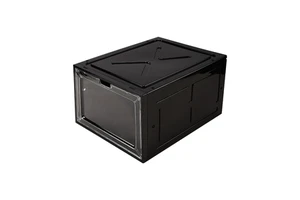 Classic Black Plastic Shoe Storage Box Transparent Panel Stackable for Household Shoe Organization