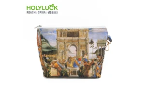 Wholesale Girls Women Small Travel Toiletry Cosmetic Bags Polyester Travel Makeup Brush Zip Pouch for Digital Printing