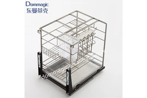 Dommagic Modern Design 200mm-500mm Three Layers Pull Eco-Friendly Drawer Organizer Easy Installation Kitchen Cabinet Seasoning