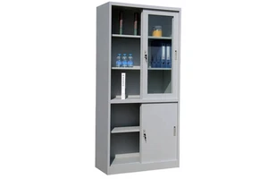 Disassemble Metal Filing Cabinet Sliding Glass Door Office Workforce Storage Cabinet with Shelves for with Office School Home