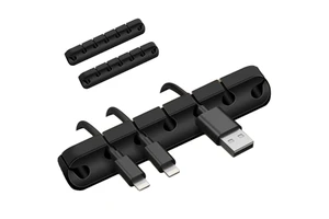 Hot Sale 5-Pack Foldable Silicone Cable Organizer Clips for USB Cable Management in Kitchen & Bathroom Office Storage