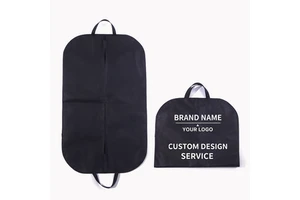 Xincai Eco-Friendly High Quality Durable Non-Woven Men's Black Suit Garment Cover Bag Waterproof Foldable Protective Zipper