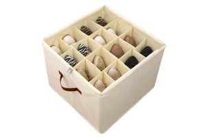 16 Grid Fabric Storage Box Shoes Storage Box with Lid with Sturdy Handle