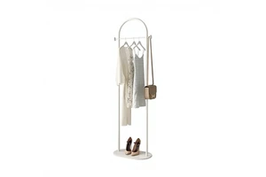 Light Luxury Metal Home Coat Rack Floor-Standing Bedroom Clothes Storage Shelf Entryway Space-Saving Rack