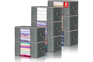 Custom Hot Sale Large Capacity Bag Clear Window Folding Clothes Storage Organizer Fabric Under Bed Storage Bag
