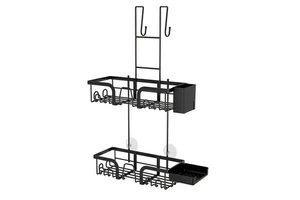Hanging Bathroom Shower Caddy Organizer Rack Self Draining Over The Door Shower Basket Shelf With Soap Holder