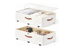 Big Capacity Underbed Storage Box with Wheels Multifunction Clothes Storage for Bedroom