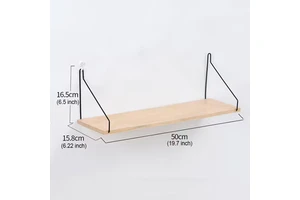 Nordic Style Wooden Wall Mount Storage Rack Simple Iron Wood Wall Holder Rack Movable Storage Wood Rack System