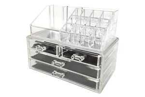 Jewelry and Cosmetic Storage 2 Piece Acrylic Makeup Organizer