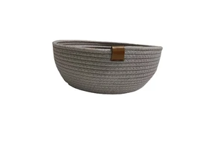 Sets of Round Woven Cotton Rope Storage Baskets Organizer in Various Colors Designs, Dimensions Attached Accessories
