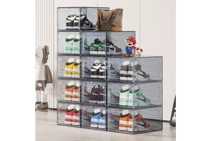 Hot Sale Foldable Transparent Shoe Organizer Dustproof Stackable Plastic Shoe Box For Home And Sneaker Storage