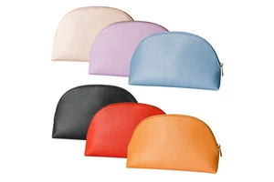 2026 New Product Customizable Durable Cosmetic case Zipper Closure Leather Makeup Bag Travel Makeup Bag for Women