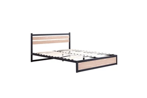 Minimalist King Size Metal Steel Loft Bed Frame Single Bed With Underbed Storage Space Saving Design