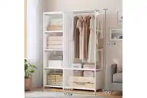 Modern Non-Woven Fabric Coat Rack Standing Clothes Hanger Multi Hook Storage Shelf for Living Room Bedroomentryway