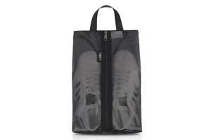 Custom PVC Folding Travel Shoe Storage Bag Modern Square Mesh Organizer For Shoes Multifunctional Packing Bag