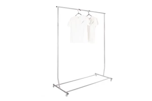 Metal Tube Clothes Hanging Coat Rack With Shoe Storage Stand Clothes Drying Rack with Wheels and Shoe Rack