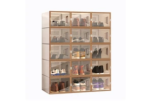 New Design Eco-Friendly Plastic Rectangle Injection High Quality Sneaker Organizer Shoe Storage Box Multifunction