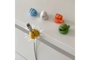 Factory Wholesale Cute Thumb Hooks Wire Organizer Wall Hooks Hanger Strong Wall Storage Holder for Kitchen Bathroom