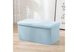 Modern Foldable Cotton Linen Custom Multifunctional Large Capacity Living Room Entry Bedroom Storage Box Sofa Stool Ottoman