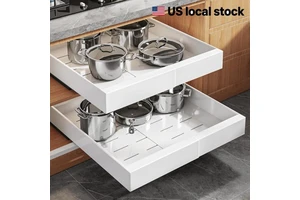 Kitchen Roll Out Shelves With Divider Racks Pull Out Pot Lid Drawer Organizer No Drill Pullout Cabinet Organizer For Cabinets