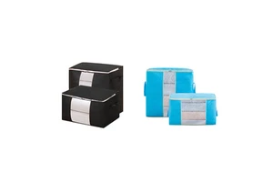 Large Capacity 84 L Heavy Duty Foldable, Durable Square Non-woven Fabric Cloth Blankets Under Bed Storage Bags for Clothes/