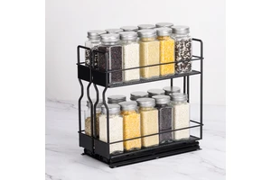 Kitchen Cabinet Organizer and Storage 2 Tier Cabinet Organizer with Sliding Basket Kitchen Cabinet Organizer with Sliding Basket