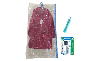Plastic Insect-proof Space Saver Hanging Vacuum Storage Bags for Long Clothes Coats Storage Garment Organizer Bag