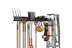 JH-Mech Heavy Duty Tool Storage Rack Garage Garden Wall Holders 10 Hooks Wall Steel Wall Mount Garden Tool Organizer